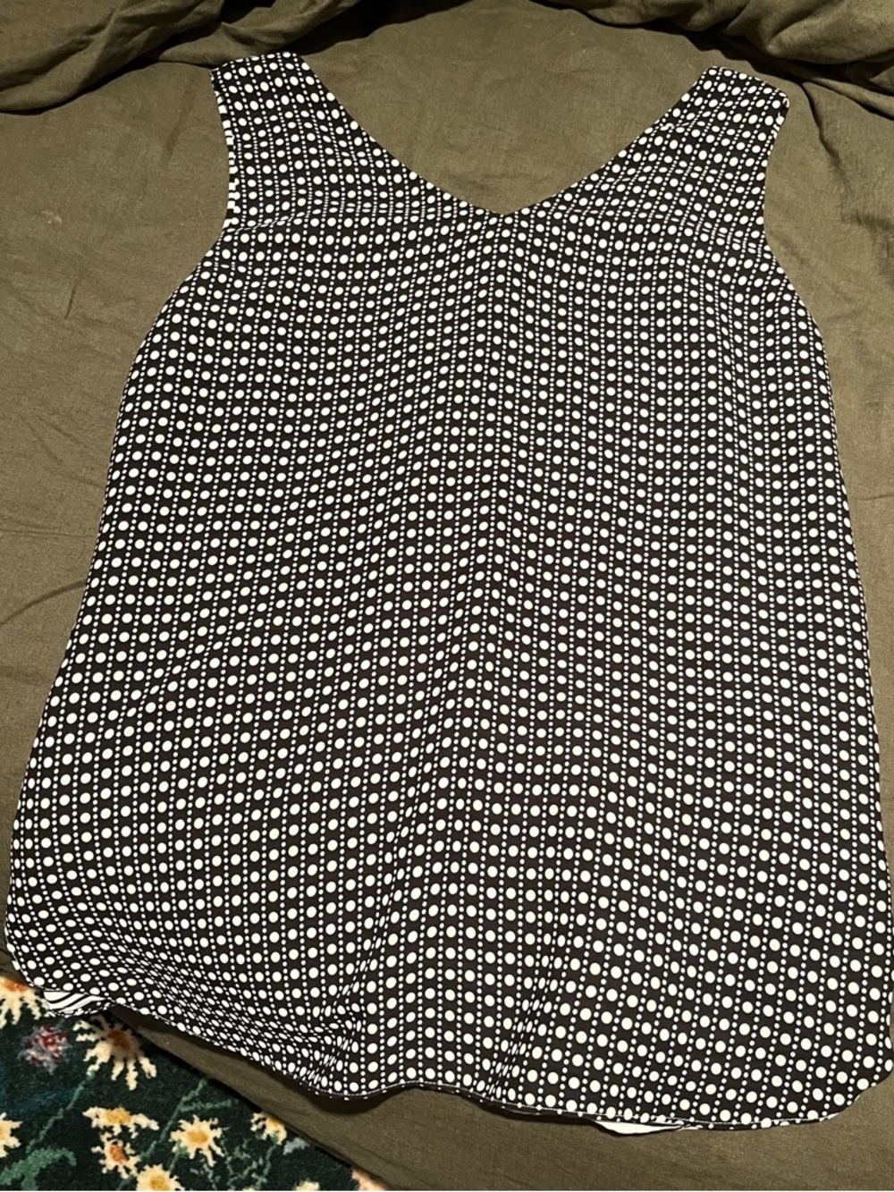 Reversible Chico's Black & White Polka Dot V-Neck Camisole
